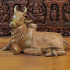 Brass Nandi Statue Seated, Beautifully Carved, Green Patina Finish 18"