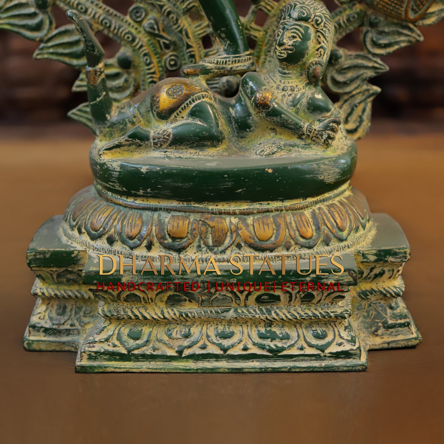 Brass Natraj Statue, Fine Green Patina, 20"