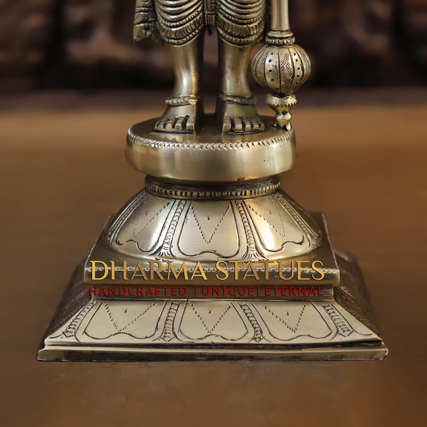 Brass Tirupati Balaji (Vishnu) in Ashirwadam Mudra, Golden Finish, 18"