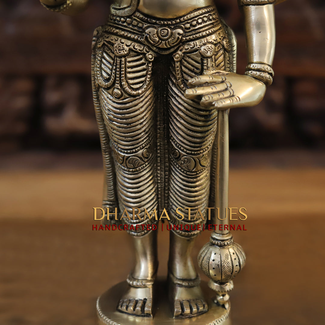 Brass Tirupati Balaji (Vishnu) in Ashirwadam Mudra, Golden Finish, 18"