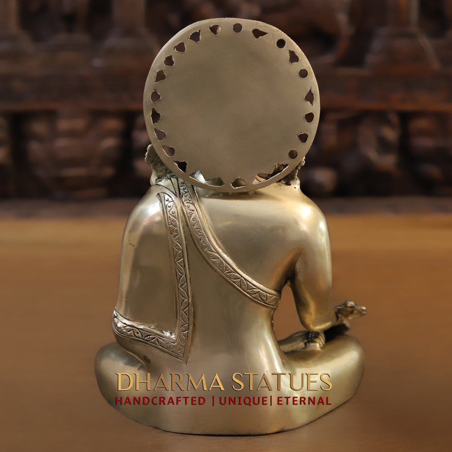 Brass Tibetan Buddhist, Fine Gold Finish, 10"