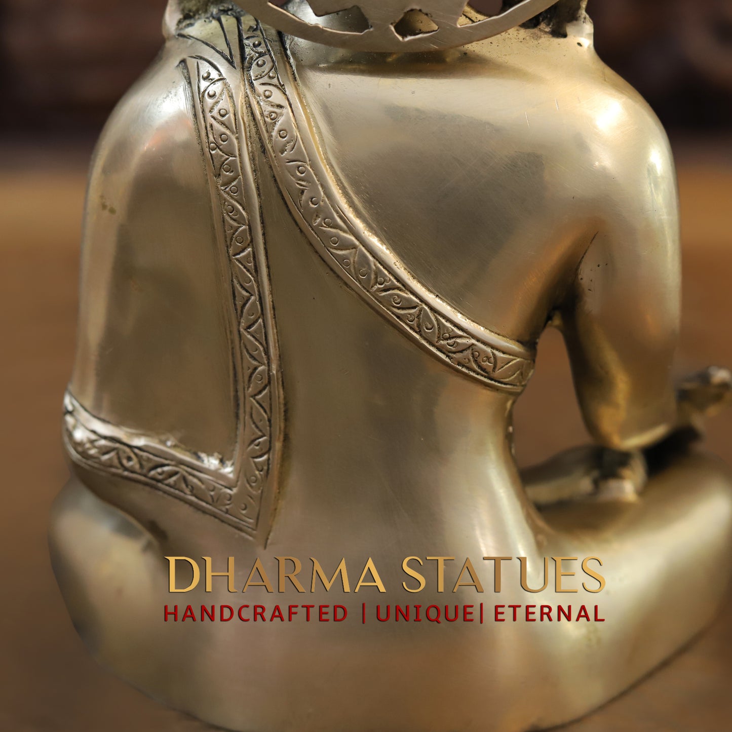 Brass Tibetan Buddhist, Fine Gold Finish, 10"