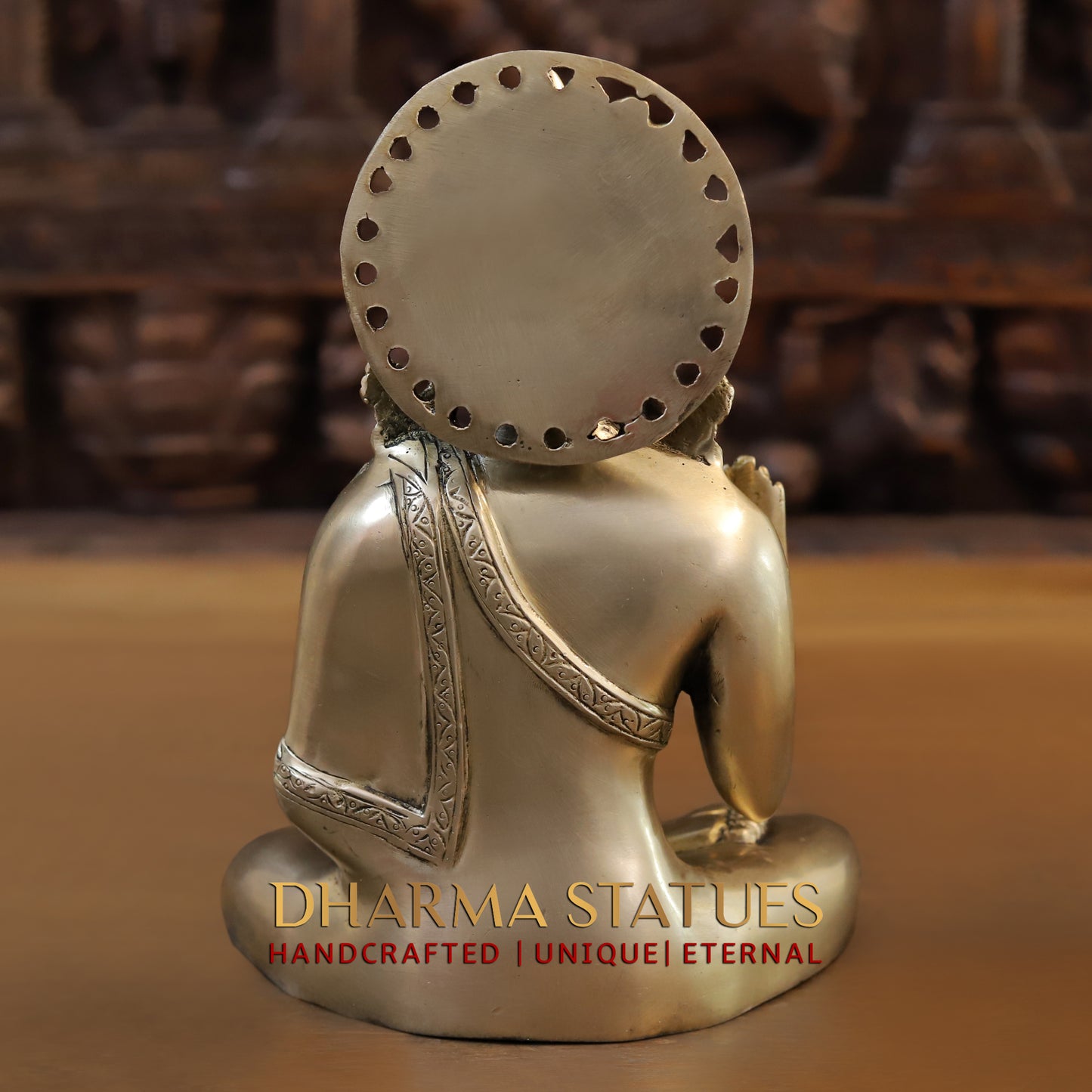 Brass Tibetan Buddhist, Fine Gold Finish, 10"