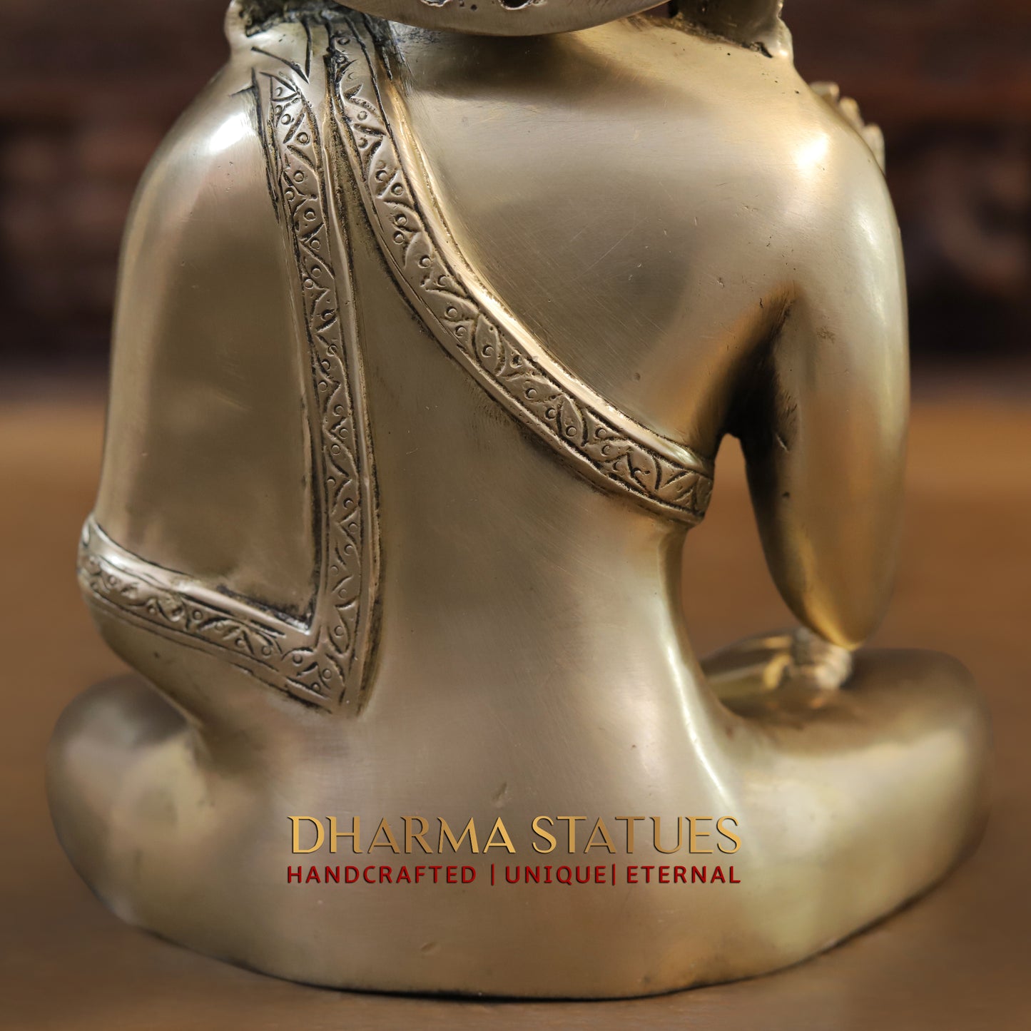 Brass Tibetan Buddhist, Fine Gold Finish, 10"