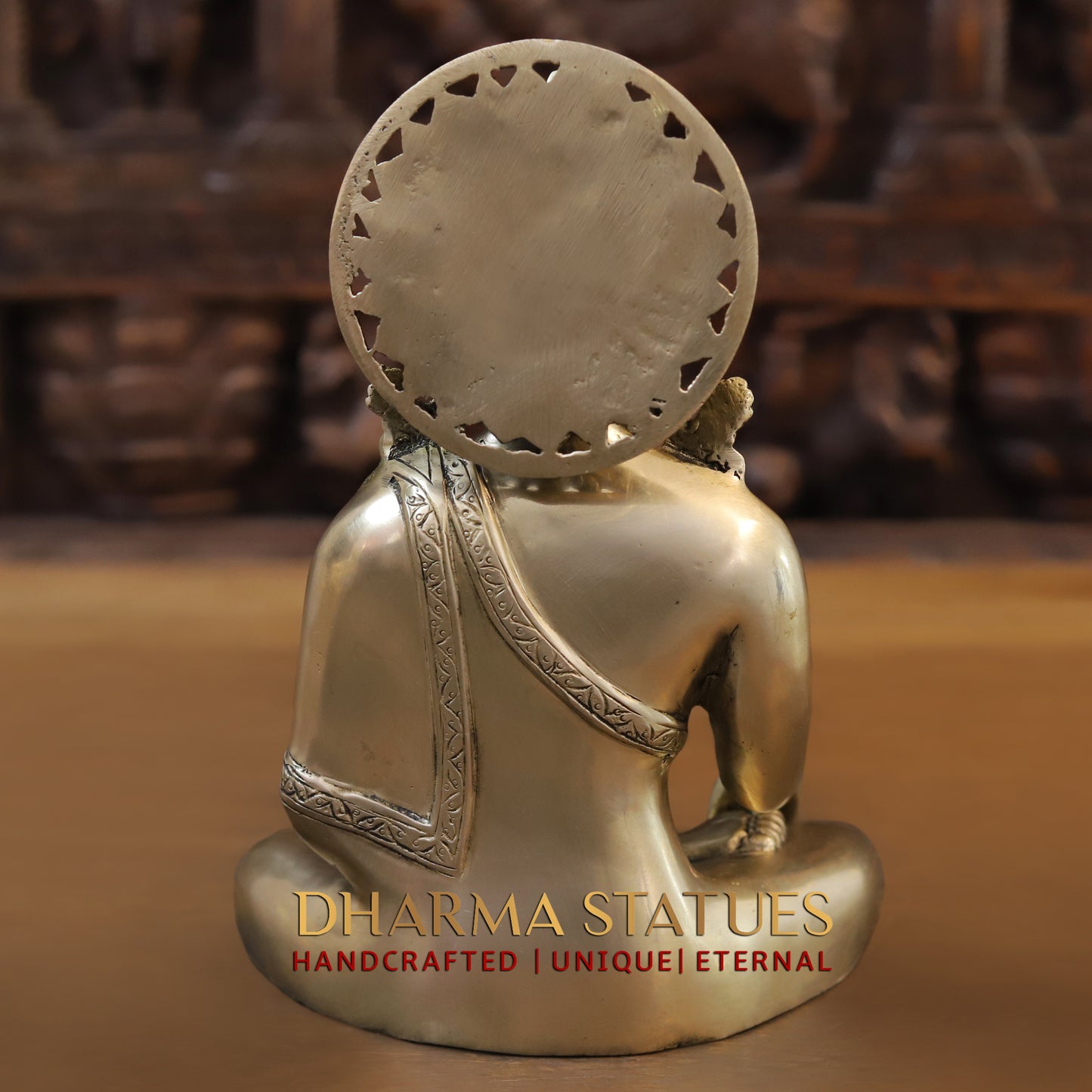 Brass Buddha in Varada Mudra, Golden Finish, 10"