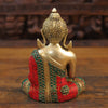 Brass Buddha Seated With Kundal Earings , Golden and Stone work 8"