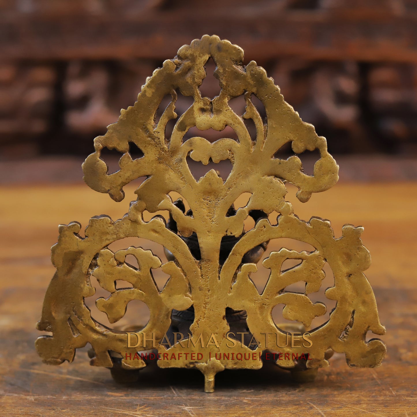 Brass Blessing Ganesh Diya, Fine Golden Finish 7"