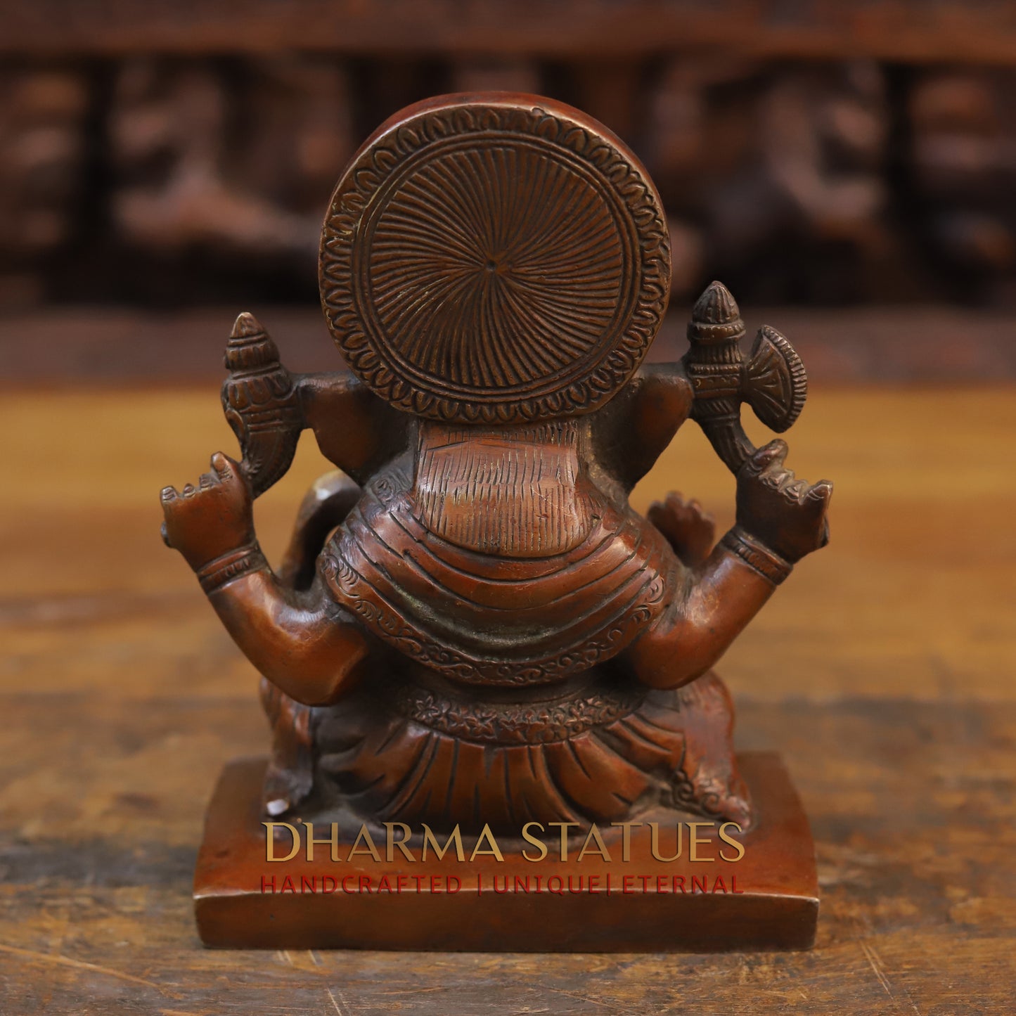 Brass Ganesh Statue, Fine copper and Golden Finish 7"