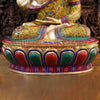 Brass Buddha seated in Blessing Posture, Tiger Eye Stone Work 45"