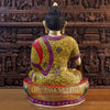 Brass Buddha seated in Blessing Posture, Tiger Eye Stone Work 45"