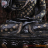 Brass Buddha Statue, Seated, Floral Black Patina Finish 46"