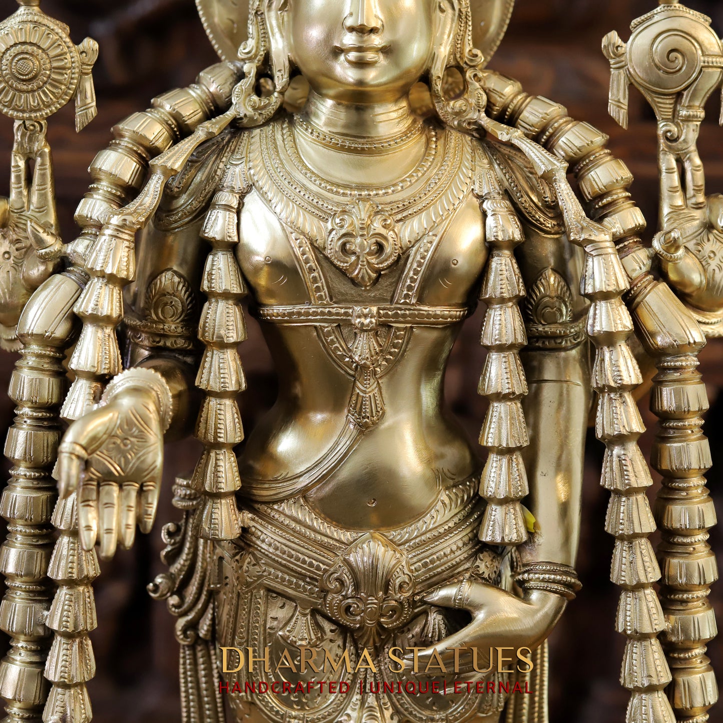 Brass Vishnu Balaji in his 10 Avatar, Fine Golden Finish, 30"