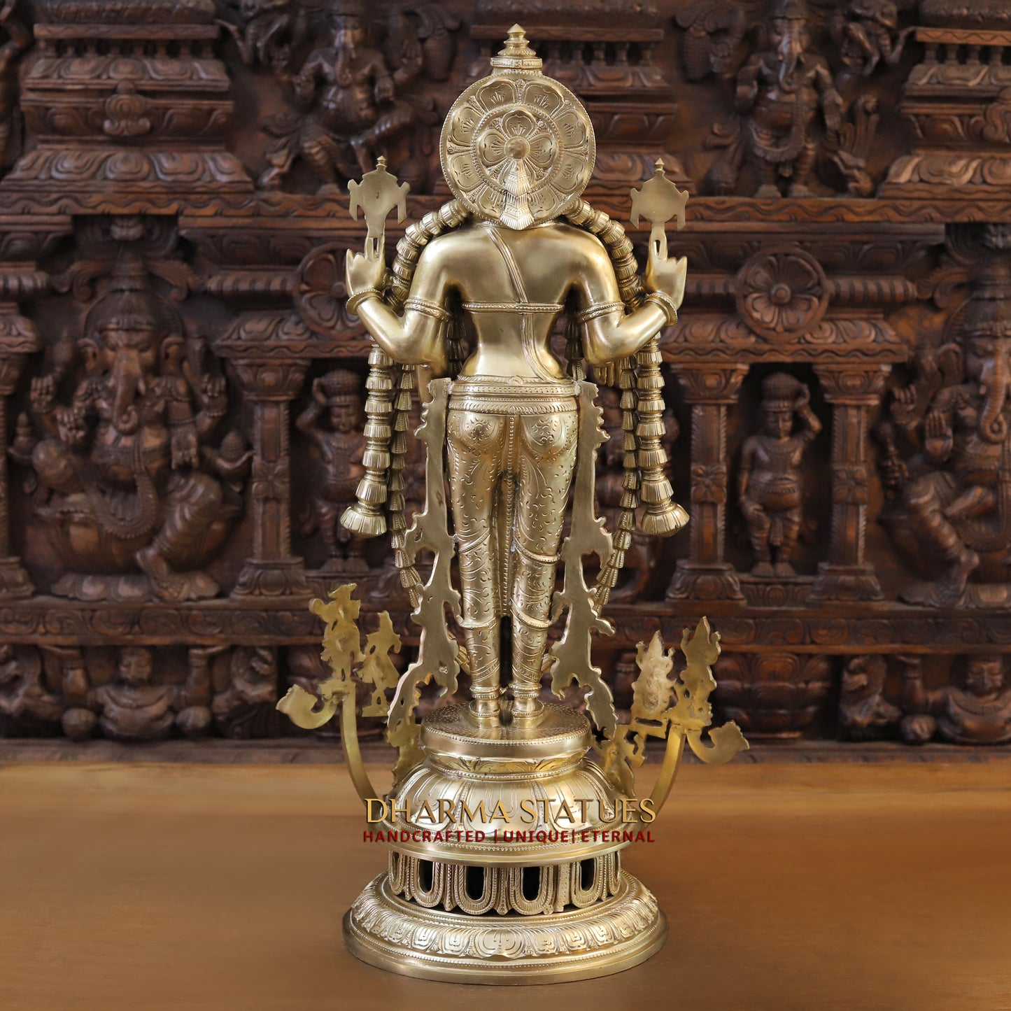 Brass Vishnu Balaji in his 10 Avatar, Fine Golden Finish, 30"