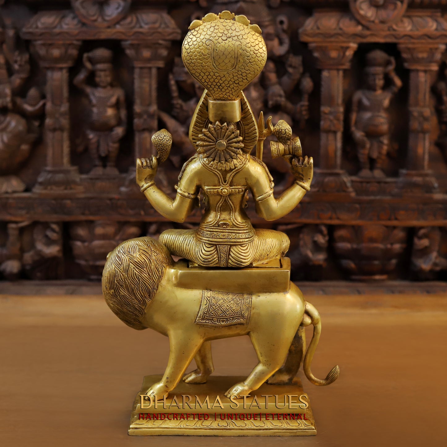 Brass Pratyangira Devi, Fine Golden Finish, 19"