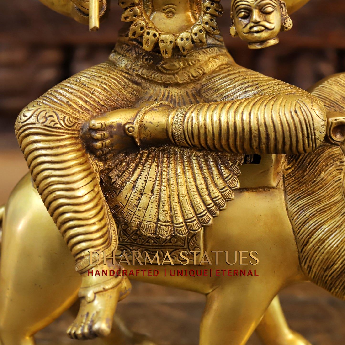 Brass Pratyangira Devi, Fine Golden Finish, 19"