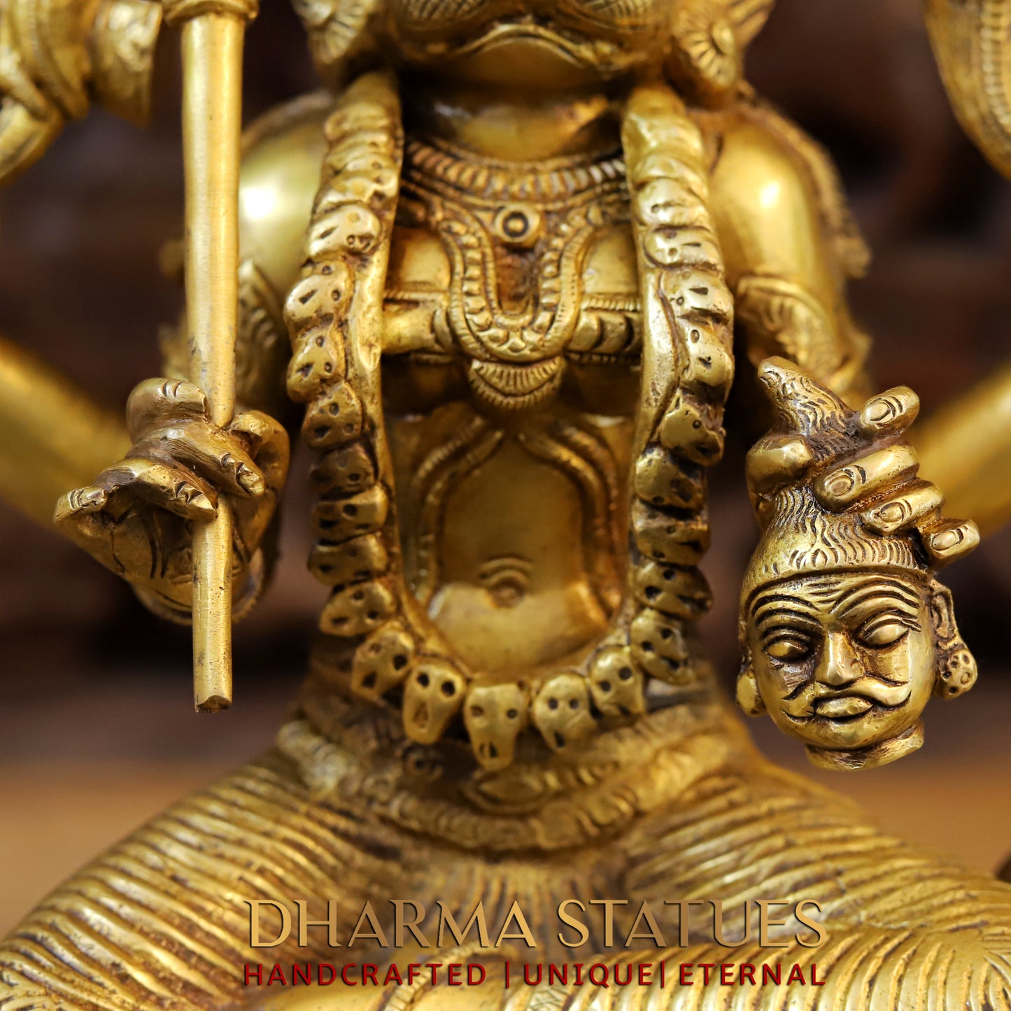 Brass Pratyangira Devi, Fine Golden Finish, 19"