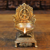 Brass Mahalakshmi Diya(Lamp)- Handcrafted Golden Fine Work 7"