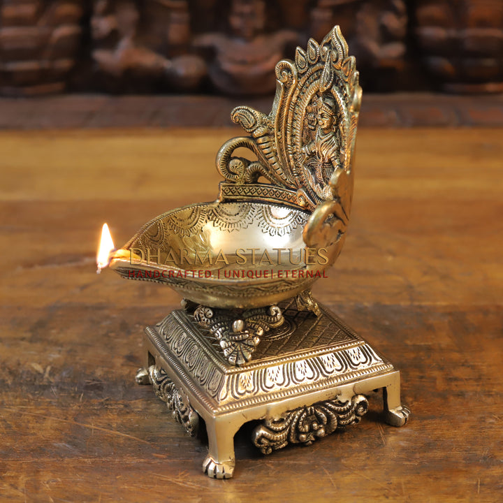 Brass Mahalakshmi (Lamps) These Diyas are Made of Brass Metal. 7"