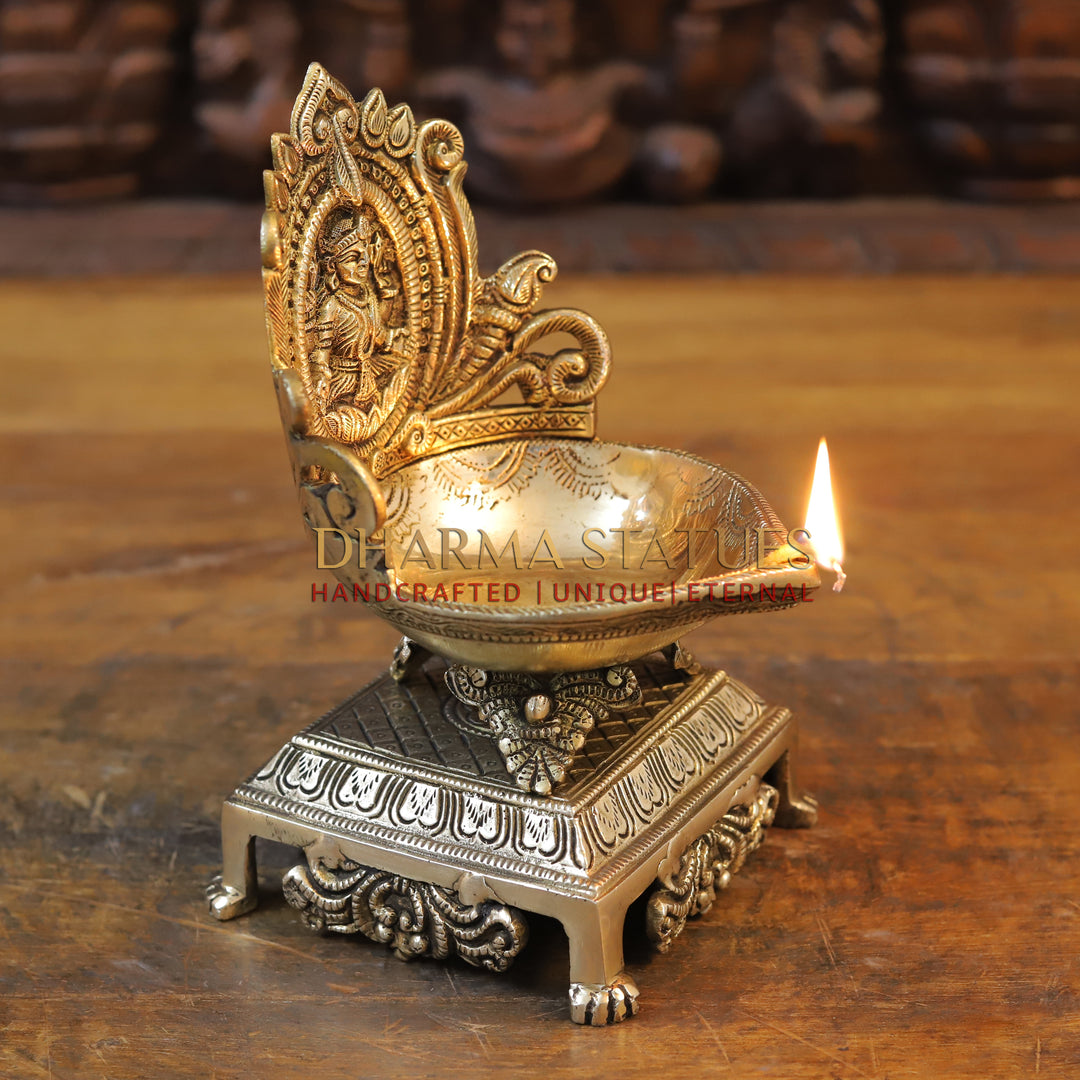 Brass Mahalakshmi (Lamps) These Diyas are Made of Brass Metal. 7"