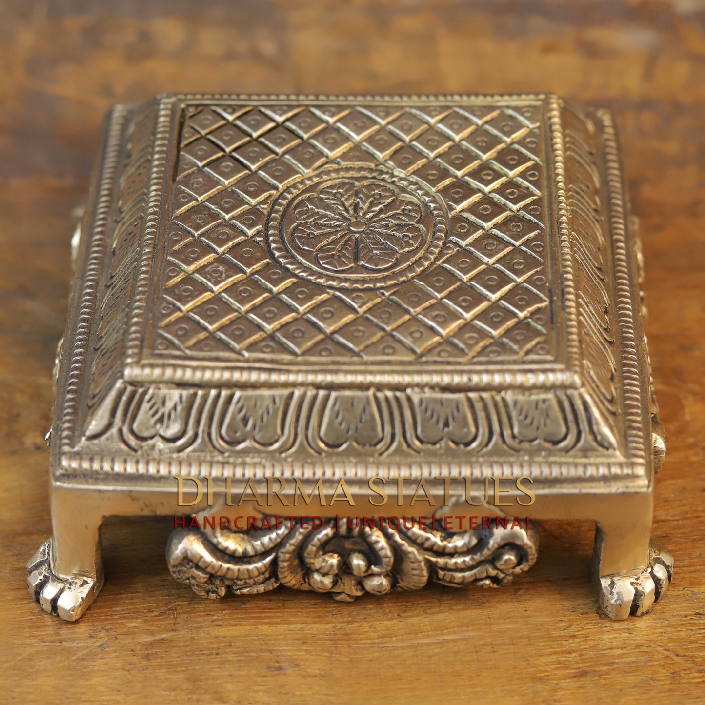 Brass Chowki, Golden Finish, 2.5"