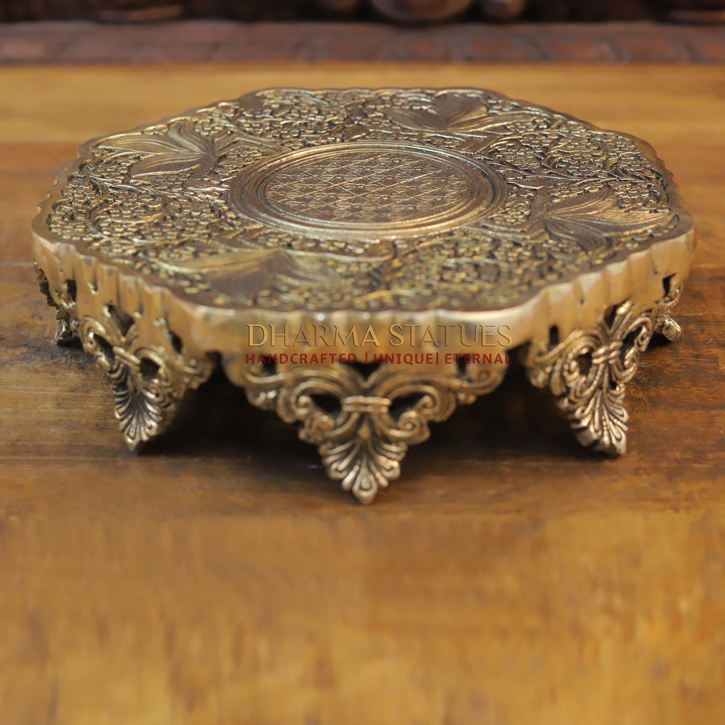 Brass Chowki, Golden Finish, 3.5"