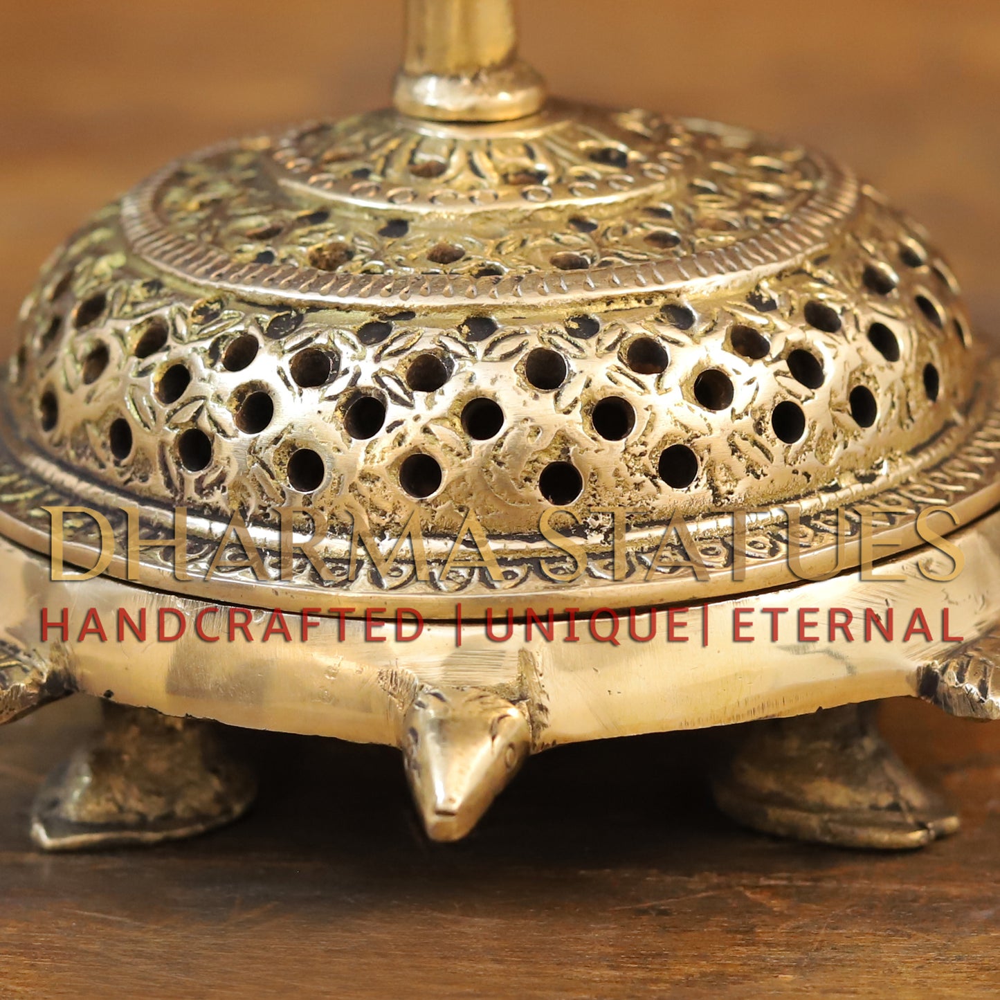 Brass Peacock Incense Burner, Gold Finish, 5.5"