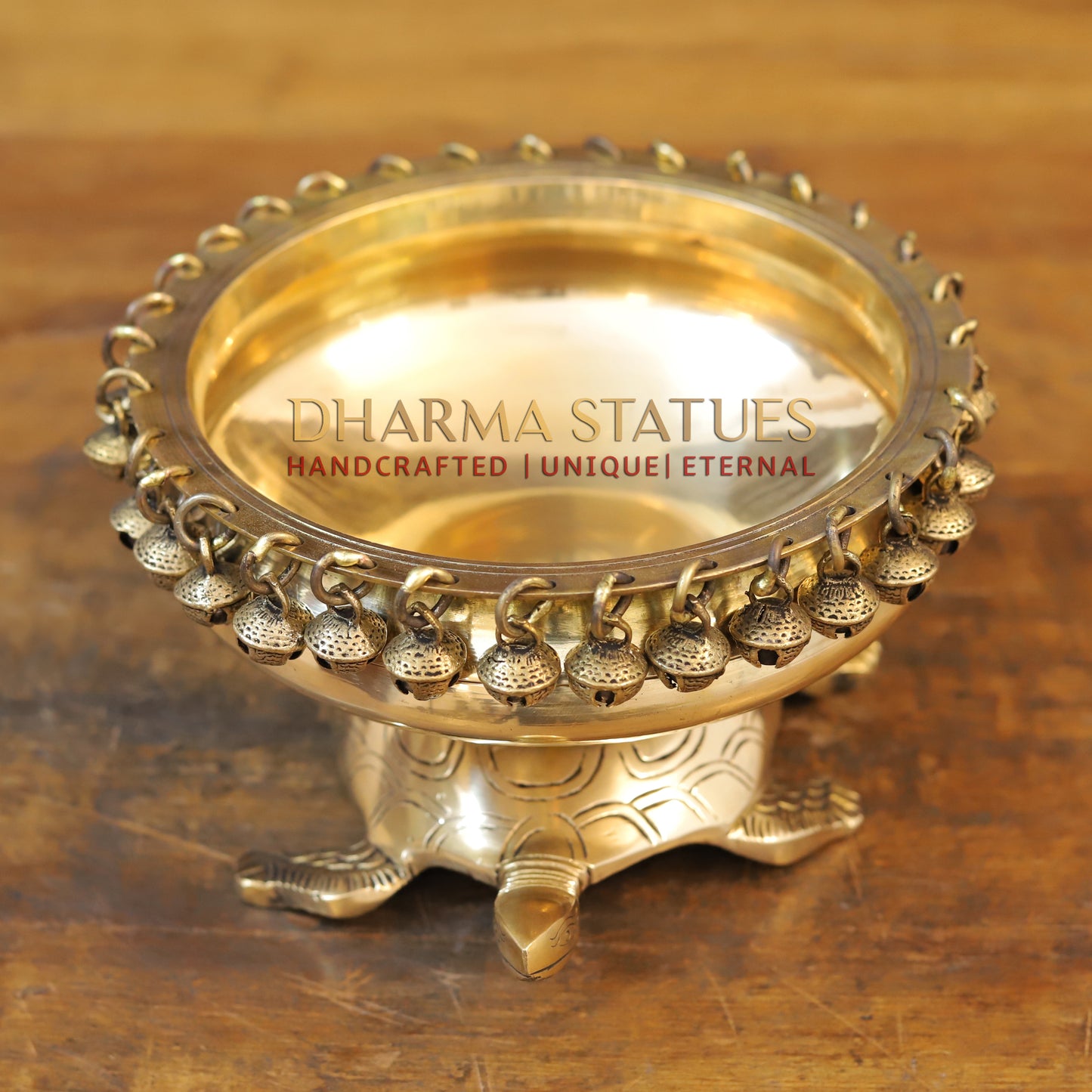 Brass Tortoise Urli, Golden Finish, 5"