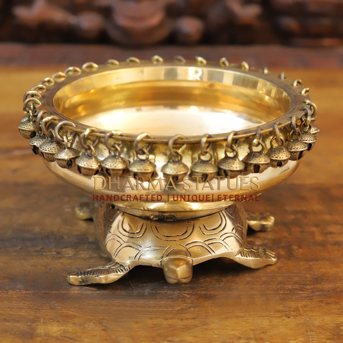 Brass Tortoise Urli, Golden Finish, 5"