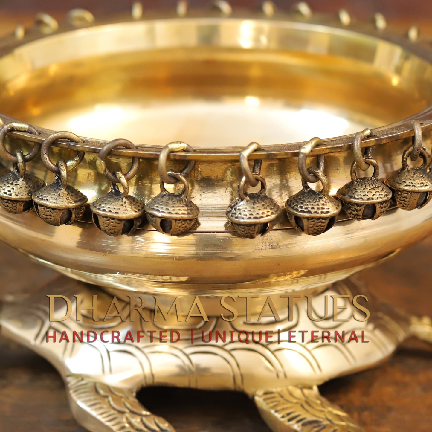 Brass Tortoise Urli, Golden Finish, 5"