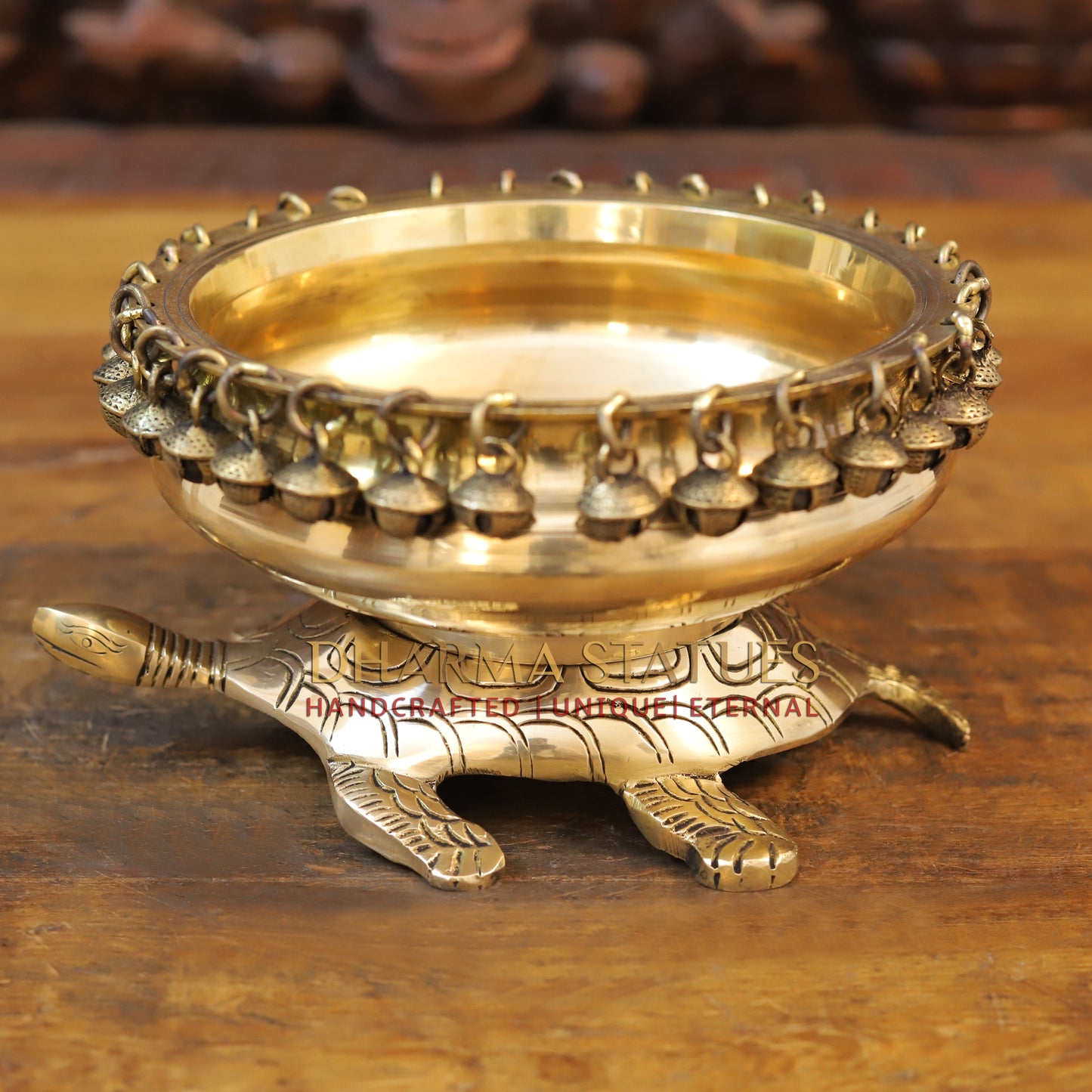 Brass Tortoise Urli, Golden Finish, 5"