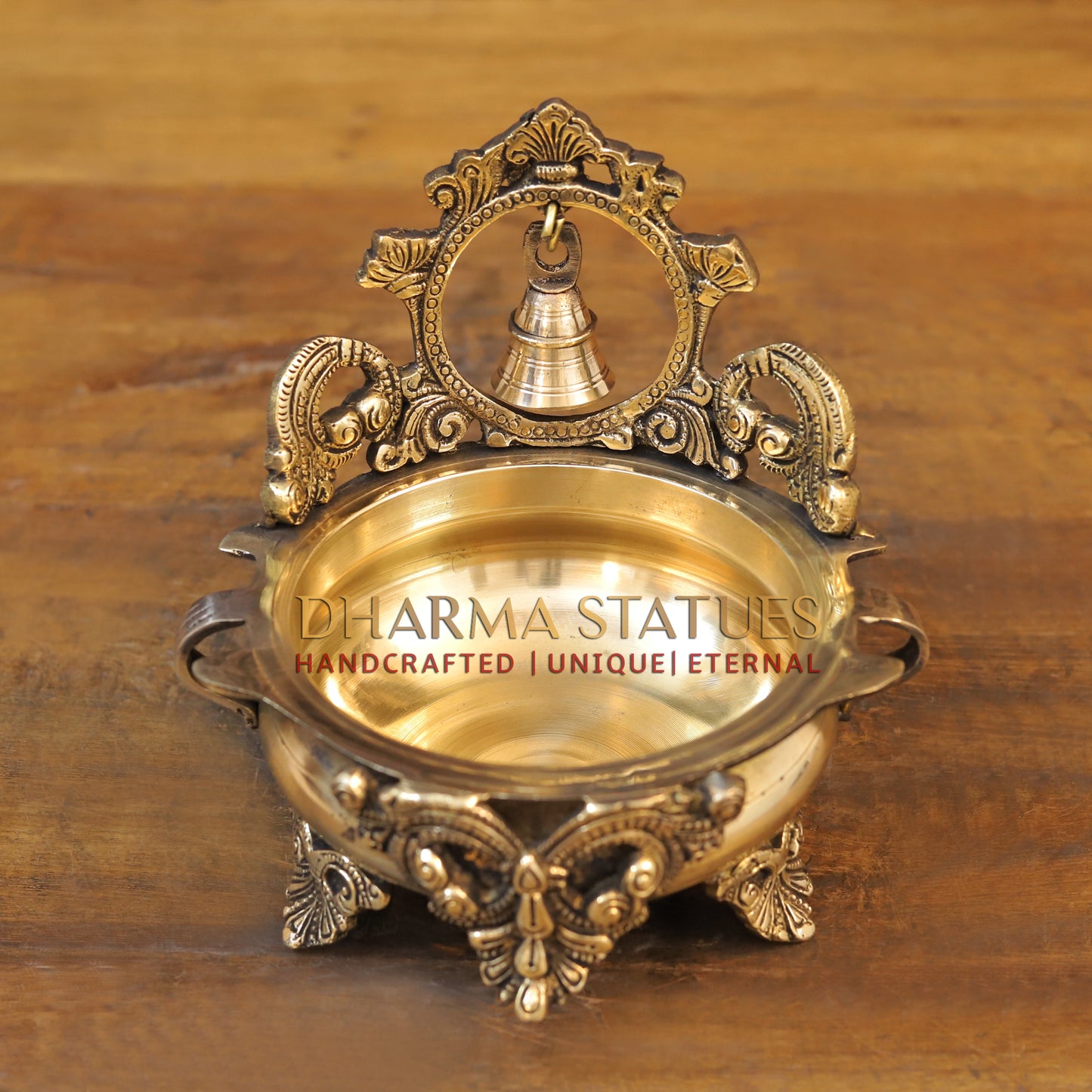 Brass Bell Urli, Golden Finish, 7"