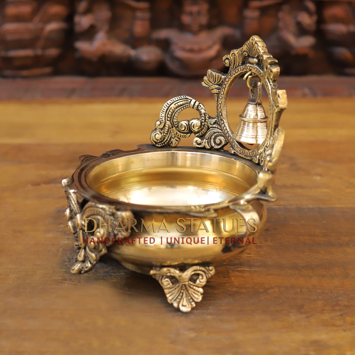 Brass Bell Urli, Golden Finish, 7"