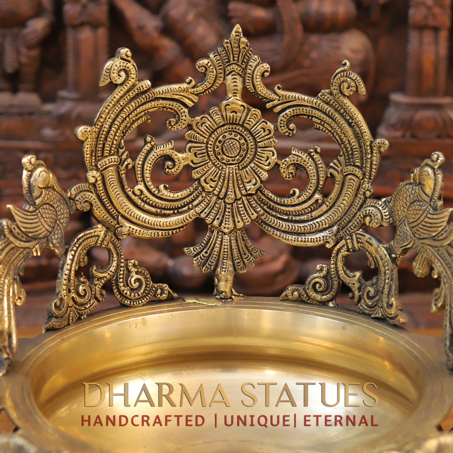 Brass Urli with Bells, Golden Finish, 13.5"