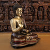 Brass Buddha Idol, Copper and Gold Finish 19"