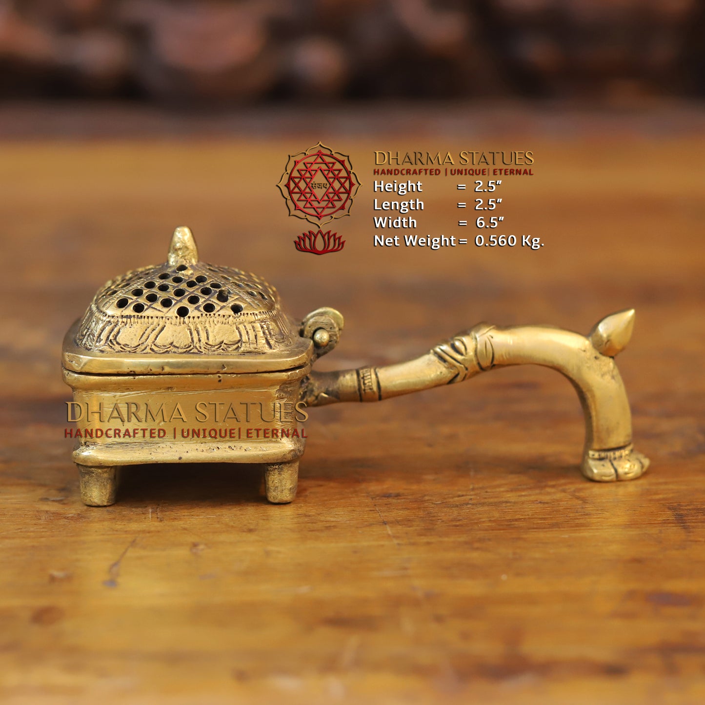 Brass Inscense Burner, Fine Golden Finish 2.5"