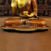 Brass Kundal Buddha Statue, Red and Gold Finish 19"