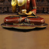 Brass kundal buddha Idol, Red and Gold Finish 19"