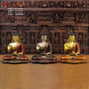 Brass Kundal Buddha Statue, Red and Gold Finish 19"