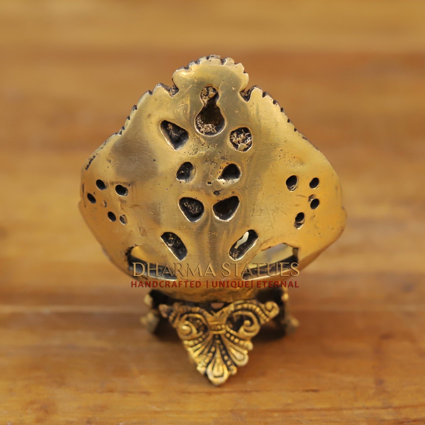 Brass Ganesh Lakshmi Diya, Fine Golden Finish 5.5"