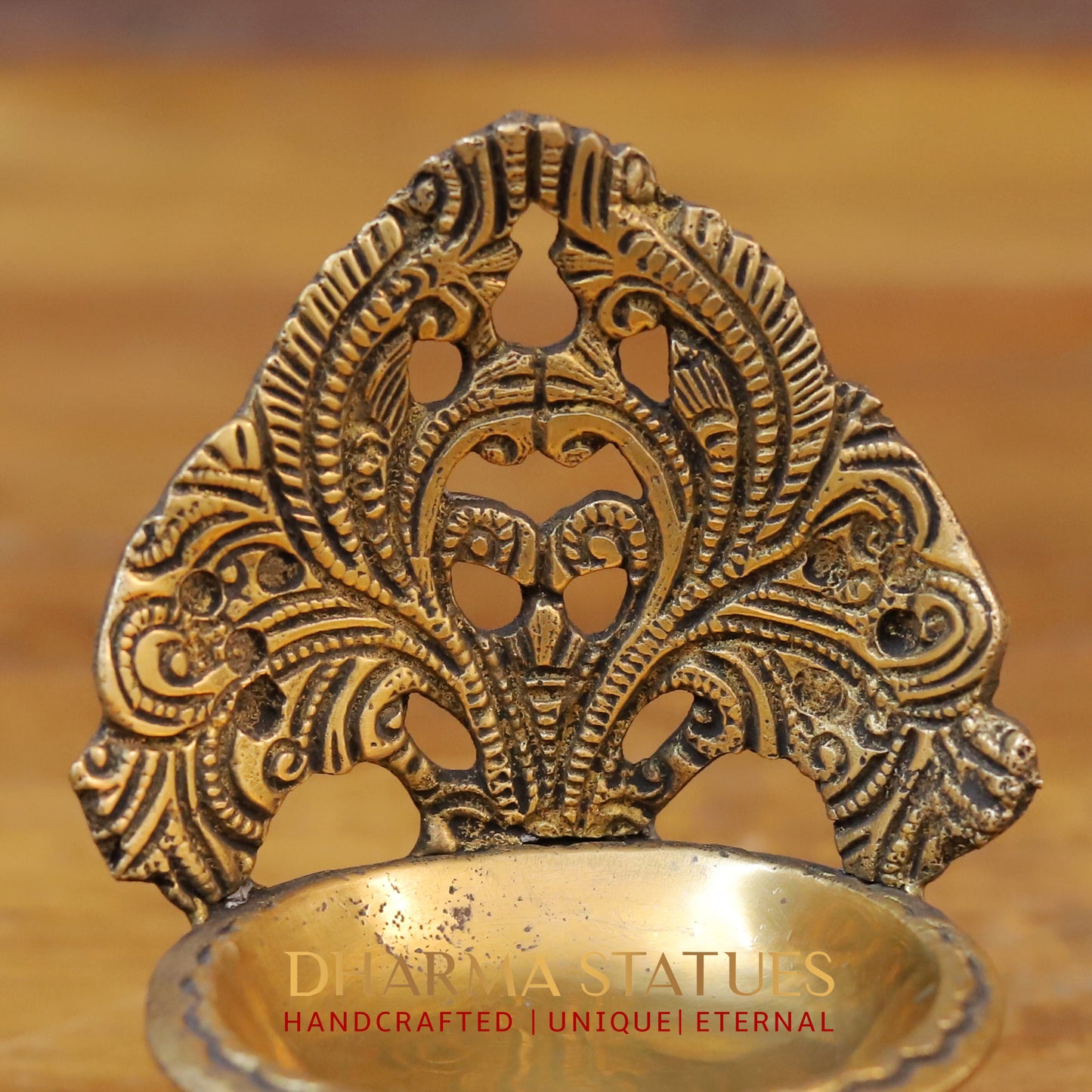 Brass Diya, Fine Golden Work 5"