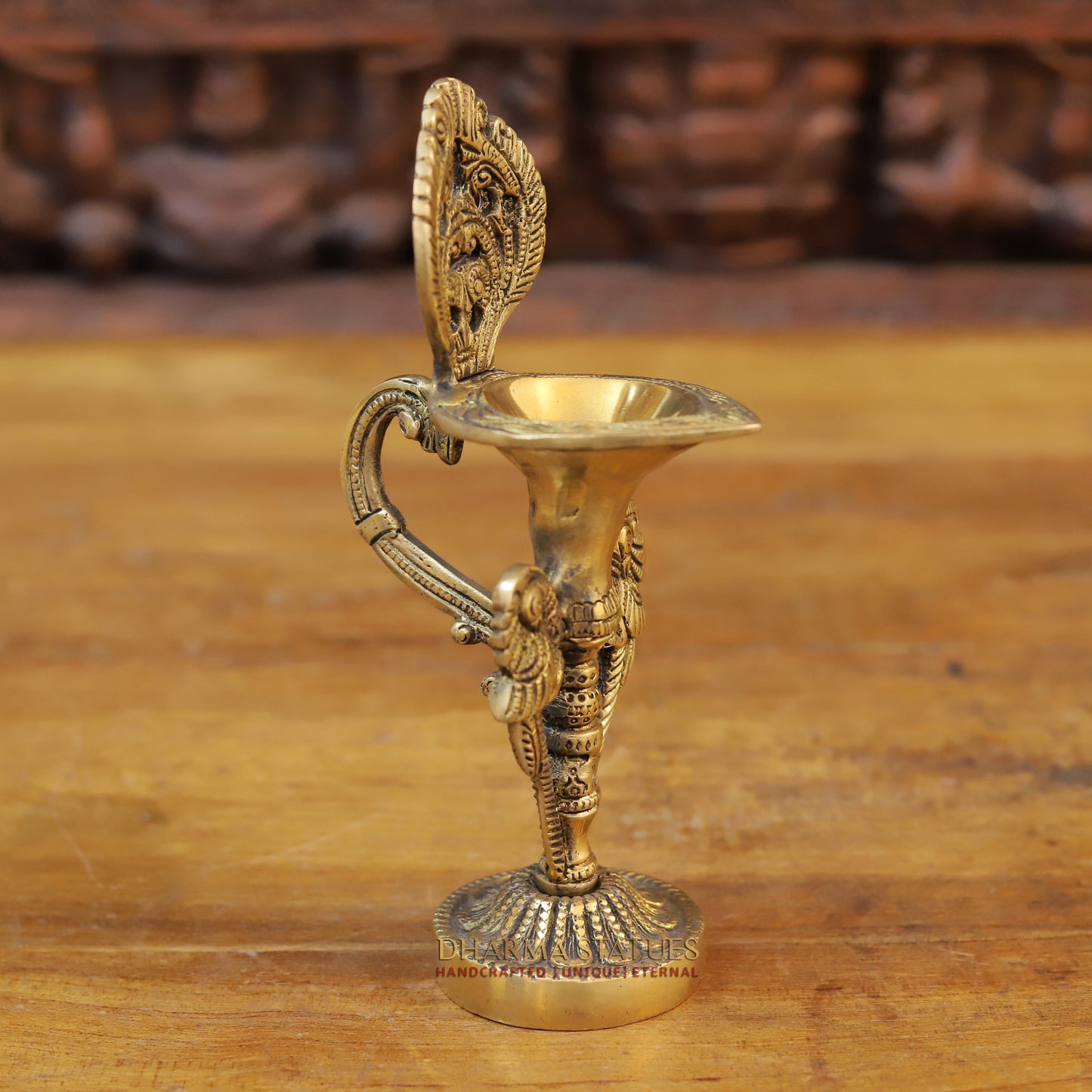 Brass Parrot Lamps, Fine Golden Finish 9"