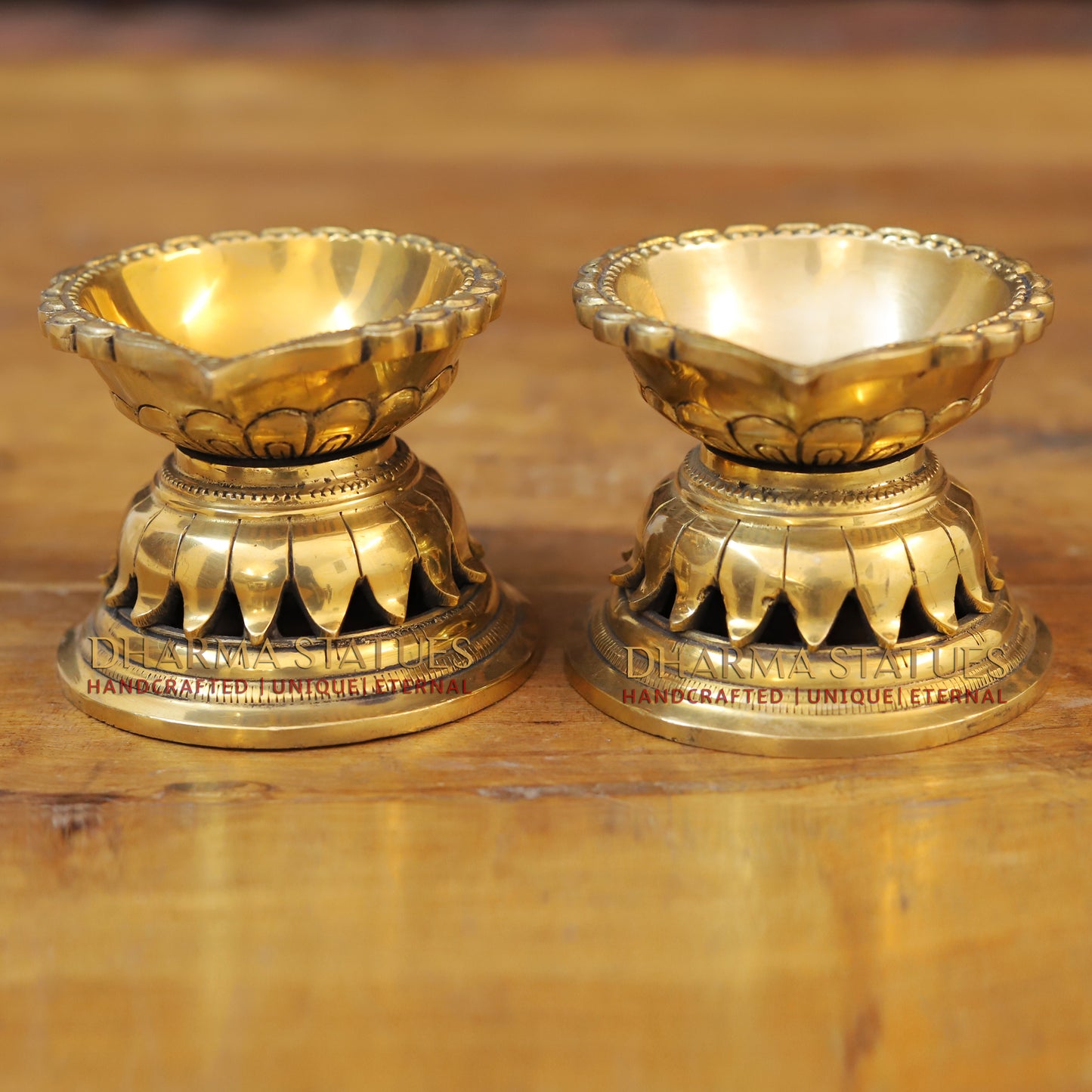 Brass Lotus Base Diya , Fine Golden Finish 3.5"