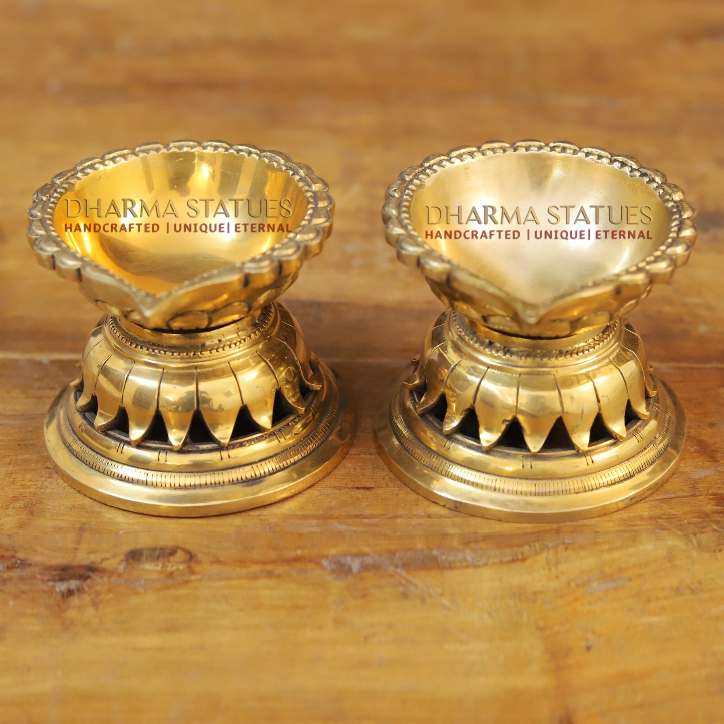 Brass Lotus Base Diya , Fine Golden Finish 3.5"