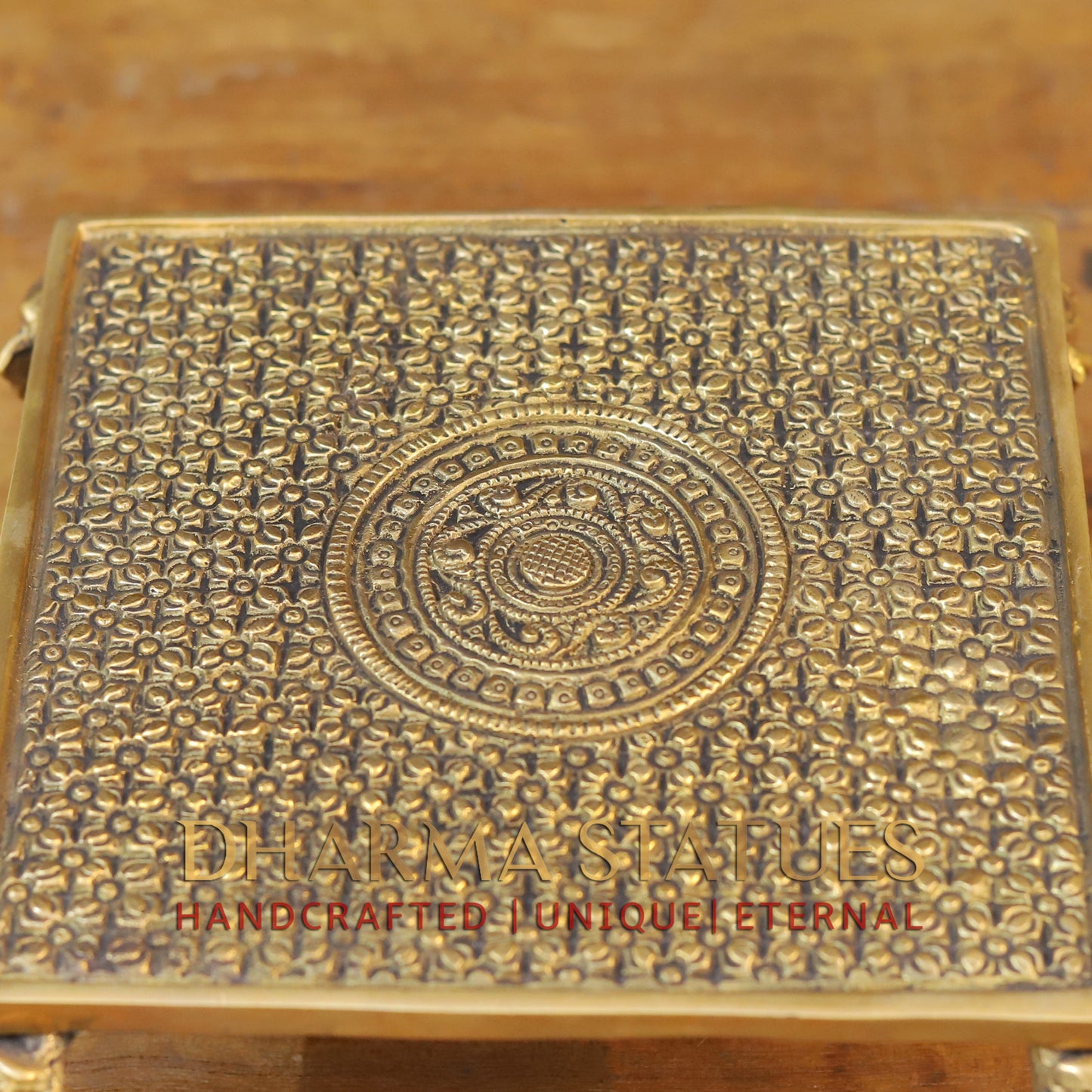 Brass Elephant Chowki, Fine Golden Finish 3.5"
