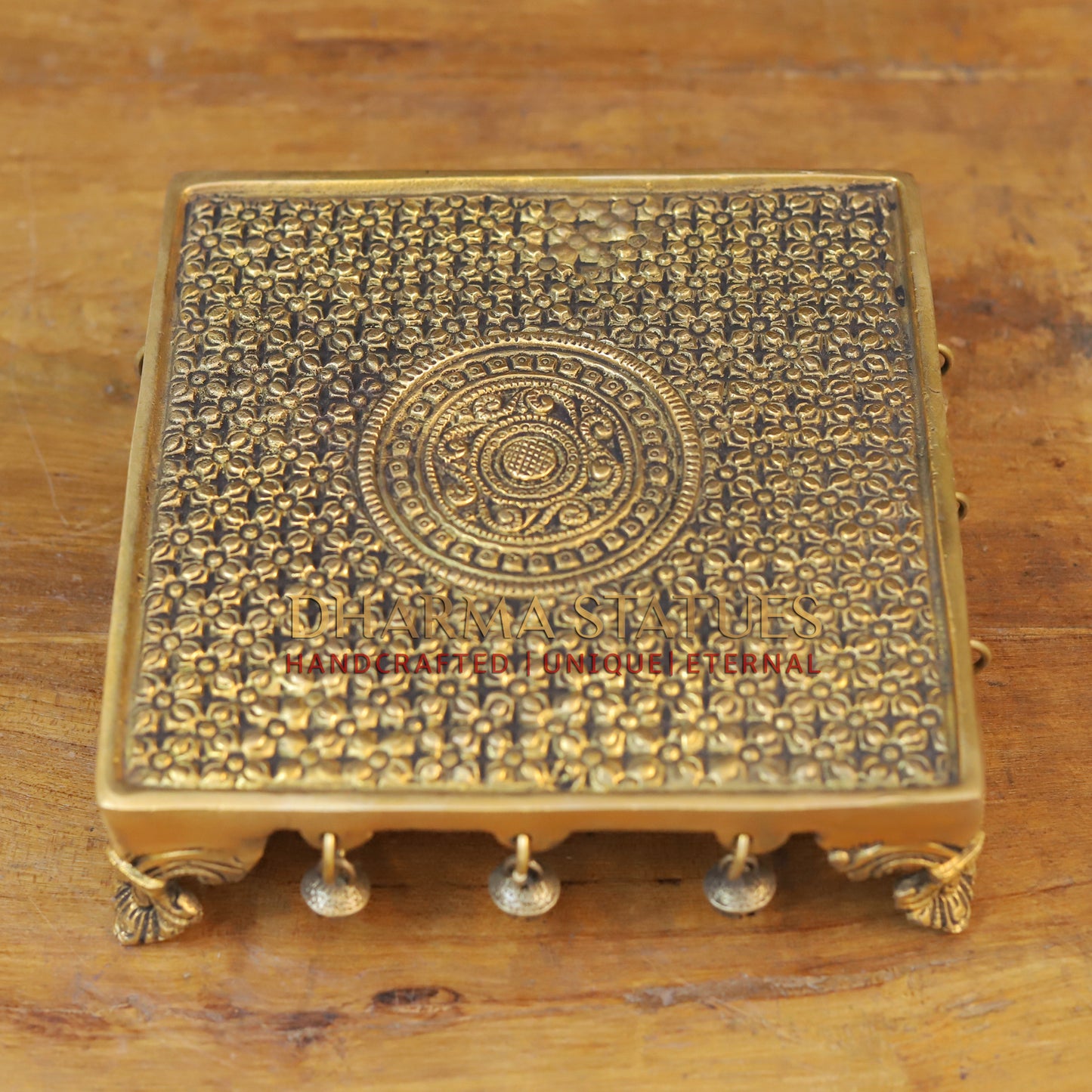 Brass Chowki, Fine Golden Finish 2.5"