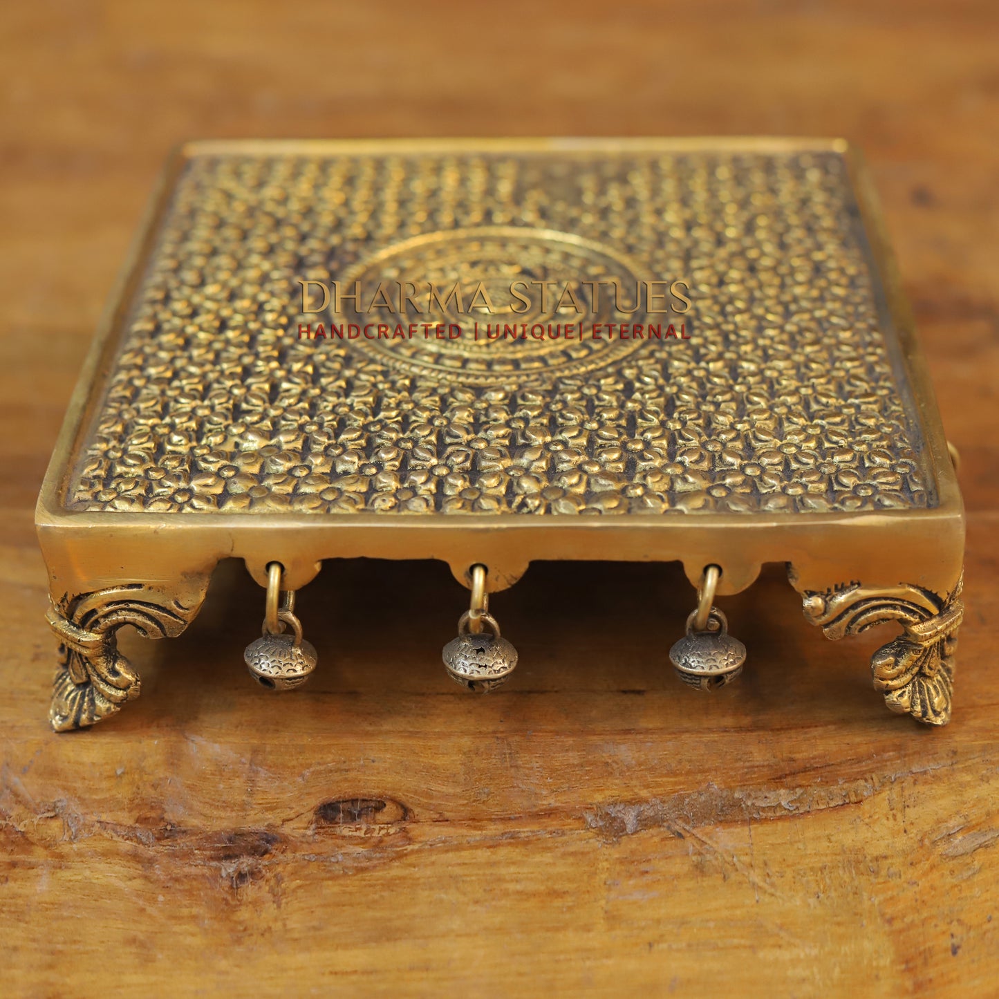 Brass Chowki, Fine Golden Finish 2.5"