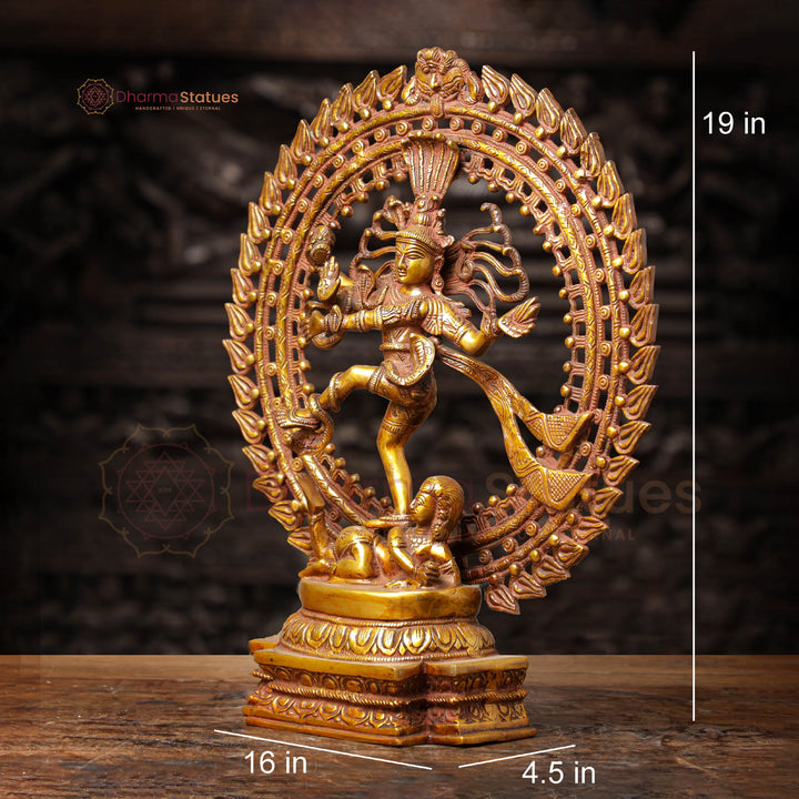 Brass Natraj, Lord Shiva Performing Tandava Dance. 19"