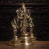 Brass Vishnu Standing With Garuda & Hanuman , Smooth Finish 24.5"