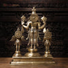 Brass Vishnu Standing With Garuda & Hanuman , Smooth Finish 24.5"