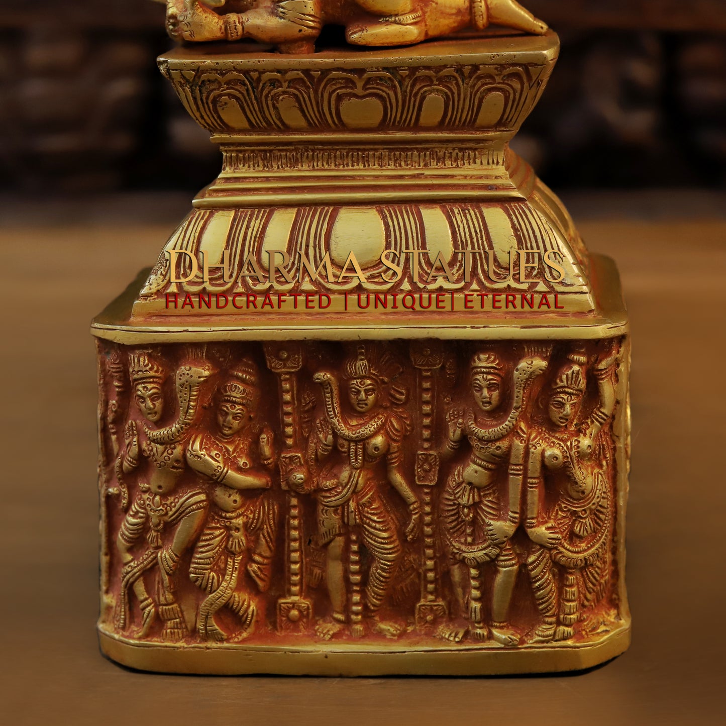 Brass Nataraja, Dancing Shiva, Golden Bronze Finish, 23.5"